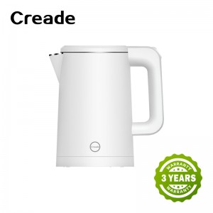 K-0106 Creade 1L 1000W Double Layer SUS 304 Cordless Electric Kettle With Retractable Cable Base