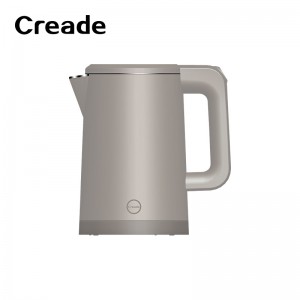 K-0106 Creade 1L 1000W Double Layer SUS 304 Cordless Electric Kettle With Retractable Cable Base