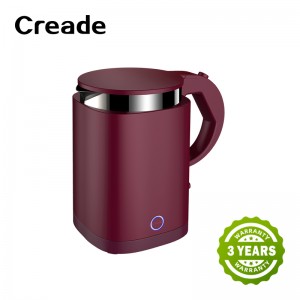K-0801 Creade Medical Grade SUS 316 0.8L Strix Small Hotel Electric Kettle With Tray Set