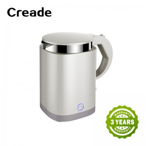 K-0801 Creade Medical Grade SUS 316 0.8L Strix Small Hotel Electric Kettle With Tray Set