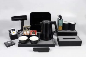 Tray Set, Amenity Box, Tissue Box with newest ABS leather surface finishing